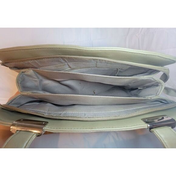 Koltov Collections Beige Organized Handbag Faux Leather Double Handles - Picture 5 of 7